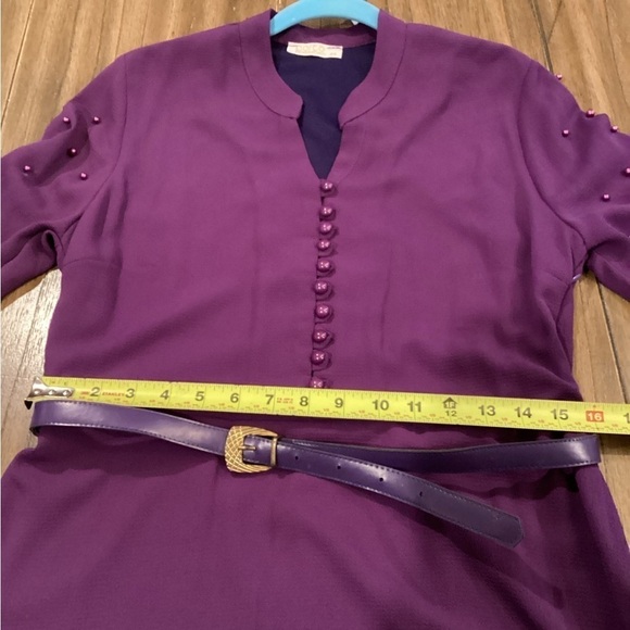 Vintage Porto Long Peplum Victorian Maxi Embellished Ruffle Dress Italian 44 M - Picture 11 of 16